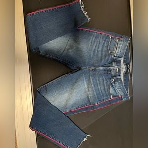 Express Jean skinny jeans with red ribbing